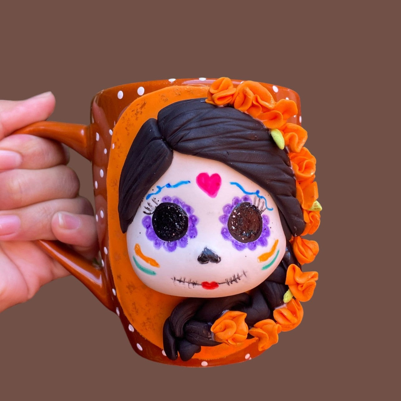 Taza catrina cempasúchil