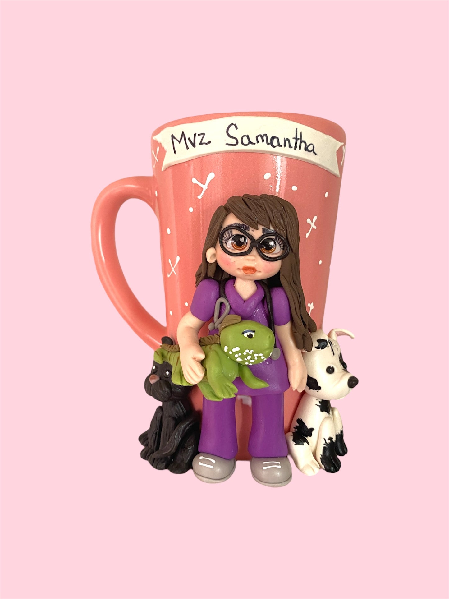 Taza larga personalizada con +2 mascotas
