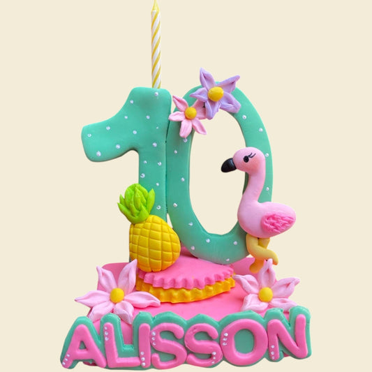 Vela personalizada flamingo