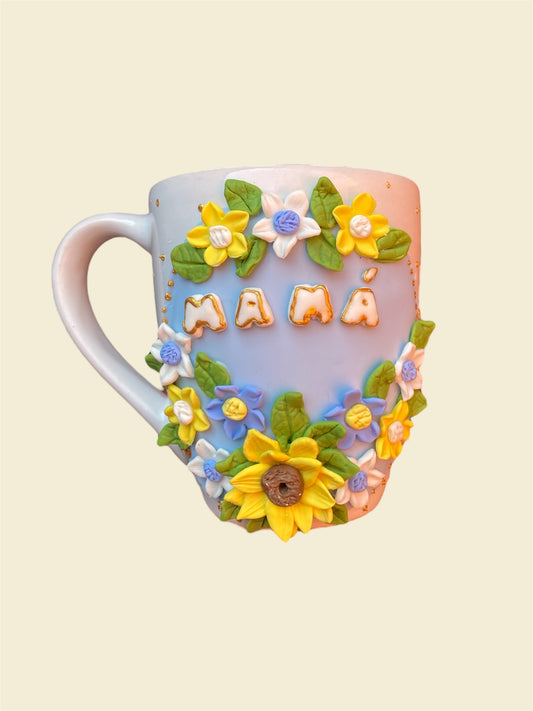 Taza jardín de flores