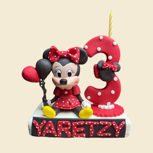 Vela personalizada Minnie con globos