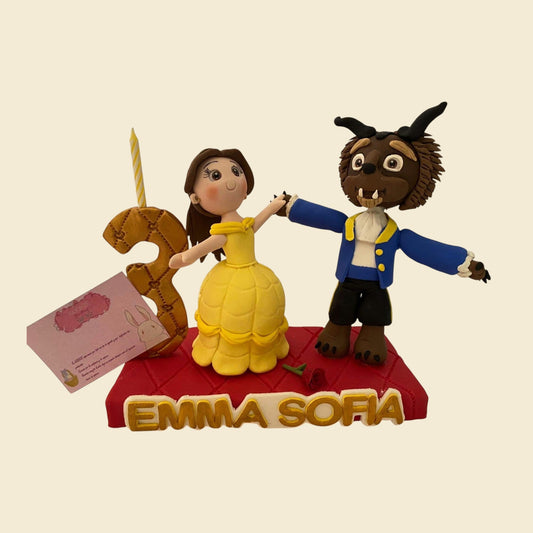 Vela personalizada Bella y Bestia