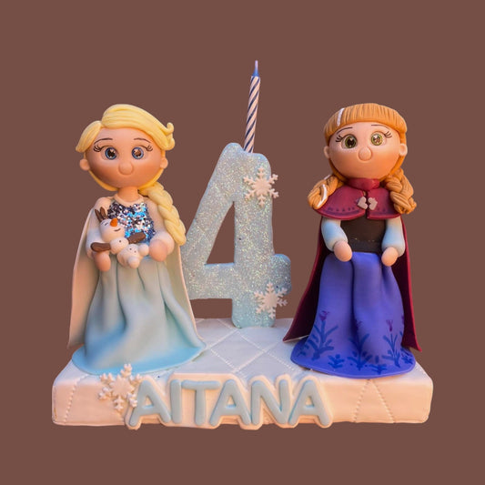 Vela personalizada Elsa y Ana