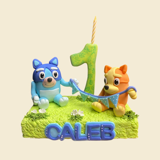 Vela personalizada Bluey y Bingo