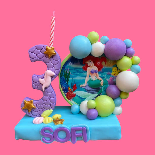 Vela personalizada de globos La Sirenita