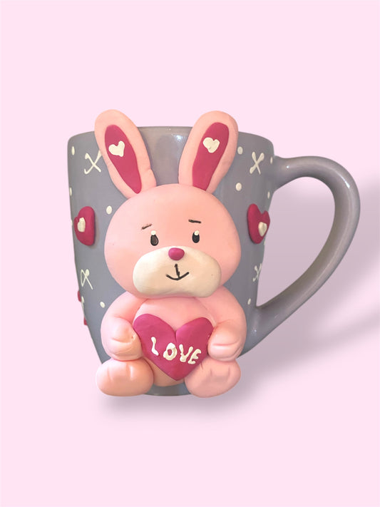 Taza conejito rosa